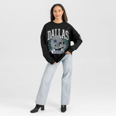 Gameday Couture Women's Oversized Victory Lane Black Label Premium Fleece Sweatshirt - Dallas Cowboys Sweatshirts