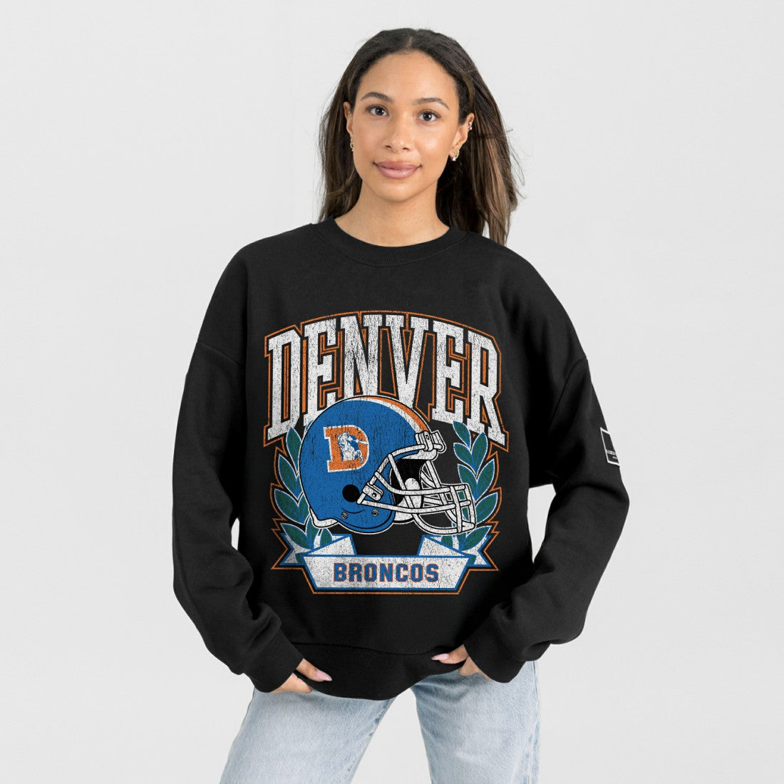 Gameday Couture Women's Oversized Victory Lane Black Label Premium Fleece Sweatshirt - Denver Broncos Sweatshirts