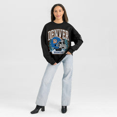 Gameday Couture Women's Oversized Victory Lane Black Label Premium Fleece Sweatshirt - Denver Broncos Sweatshirts
