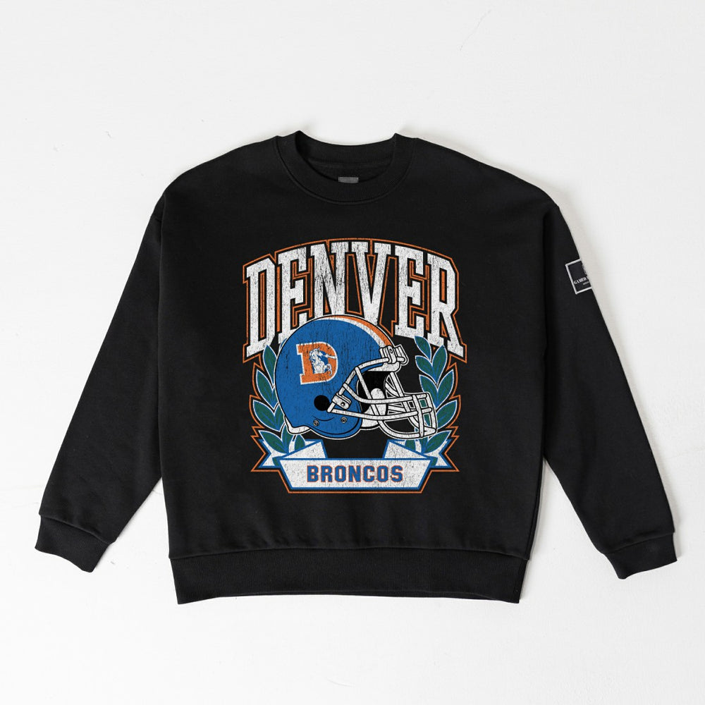 Gameday Couture Women's Oversized Victory Lane Black Label Premium Fleece Sweatshirt - Denver Broncos Sweatshirts