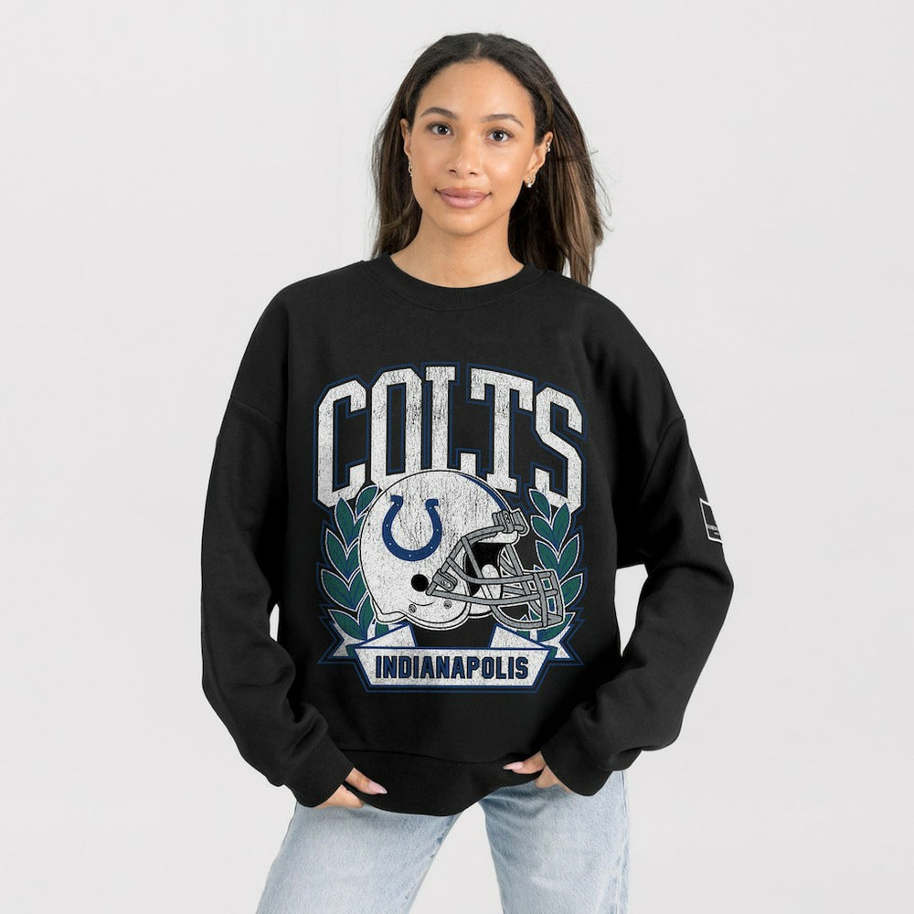 Gameday Couture Women's Oversized Victory Lane Black Label Premium Fleece Sweatshirt - Indianapolis Colts Sweatshirts