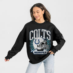 Gameday Couture Women's Oversized Victory Lane Black Label Premium Fleece Sweatshirt - Indianapolis Colts Sweatshirts