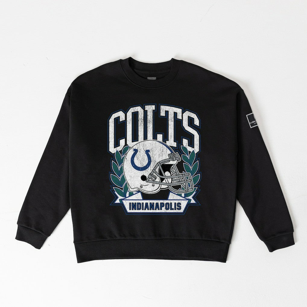 Gameday Couture Women's Oversized Victory Lane Black Label Premium Fleece Sweatshirt - Indianapolis Colts Sweatshirts