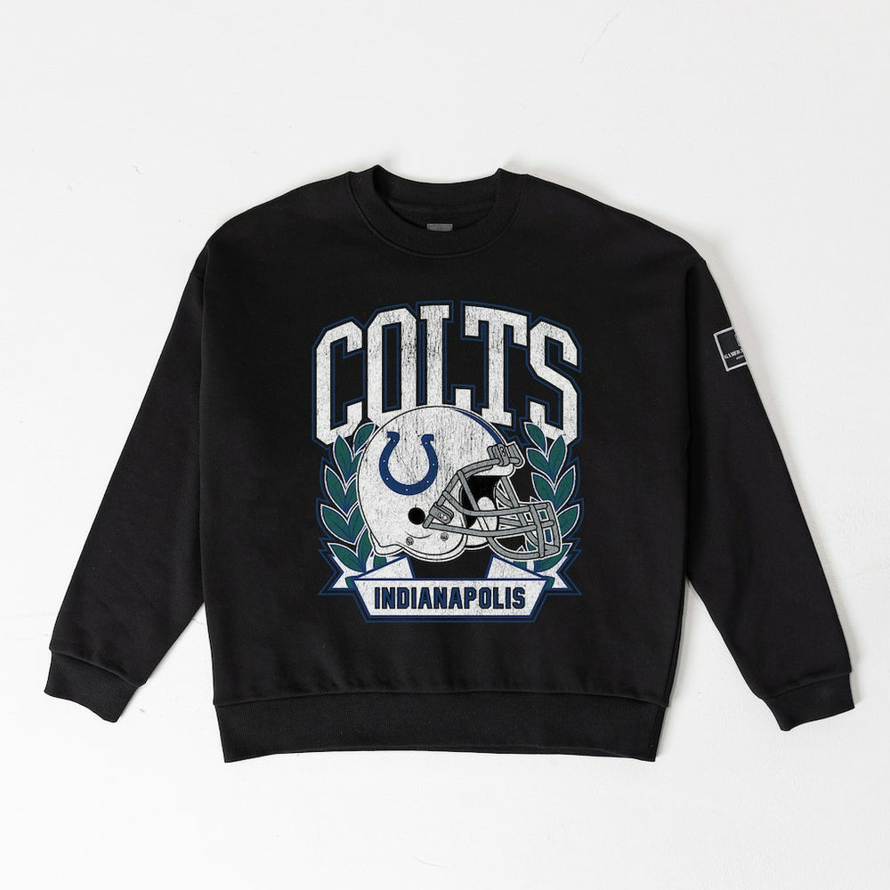 Gameday Couture Women's Oversized Victory Lane Black Label Premium Fleece Sweatshirt - Indianapolis Colts Sweatshirts