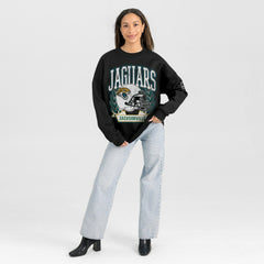 Gameday Couture Women's Oversized Victory Lane Black Label Premium Fleece Sweatshirt - Jacksonville Jaguars Sweatshirts