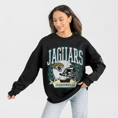 Gameday Couture Women's Oversized Victory Lane Black Label Premium Fleece Sweatshirt - Jacksonville Jaguars Sweatshirts