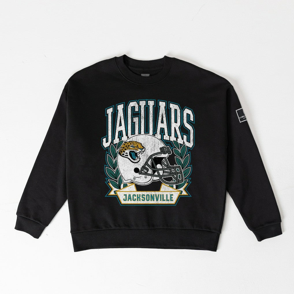 Gameday Couture Women's Oversized Victory Lane Black Label Premium Fleece Sweatshirt - Jacksonville Jaguars Sweatshirts