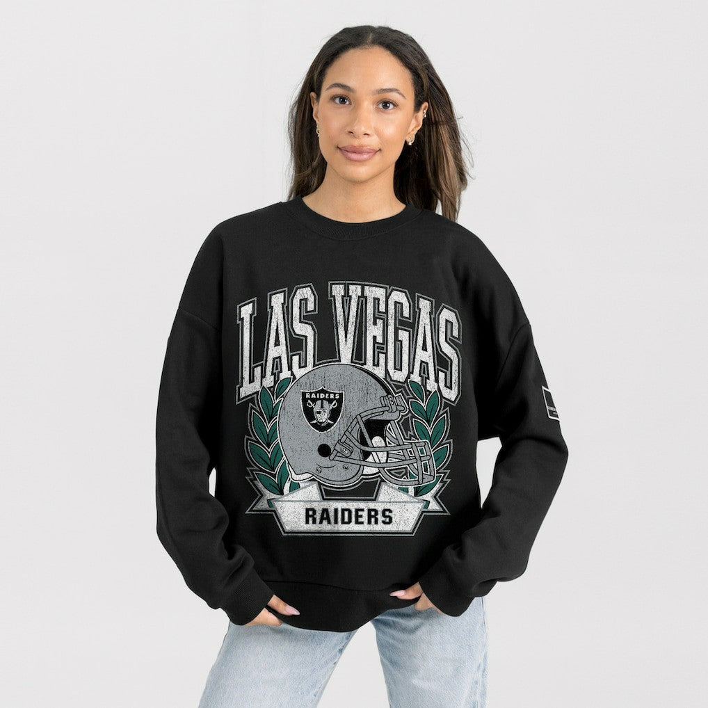 Gameday Couture Women's Oversized Victory Lane Black Label Premium Fleece Sweatshirt - Las Vegas Raiders Sweatshirts