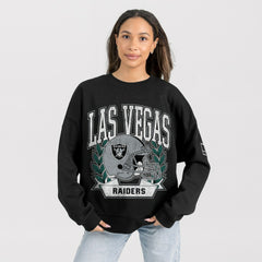 Gameday Couture Women's Oversized Victory Lane Black Label Premium Fleece Sweatshirt - Las Vegas Raiders Sweatshirts