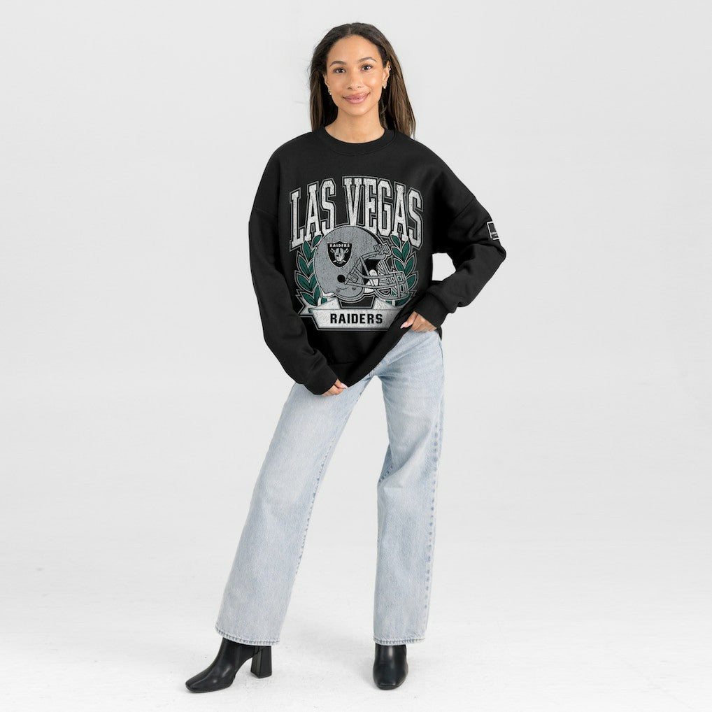 Gameday Couture Women's Oversized Victory Lane Black Label Premium Fleece Sweatshirt - Las Vegas Raiders Sweatshirts