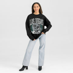 Gameday Couture Women's Oversized Victory Lane Black Label Premium Fleece Sweatshirt - Las Vegas Raiders Sweatshirts