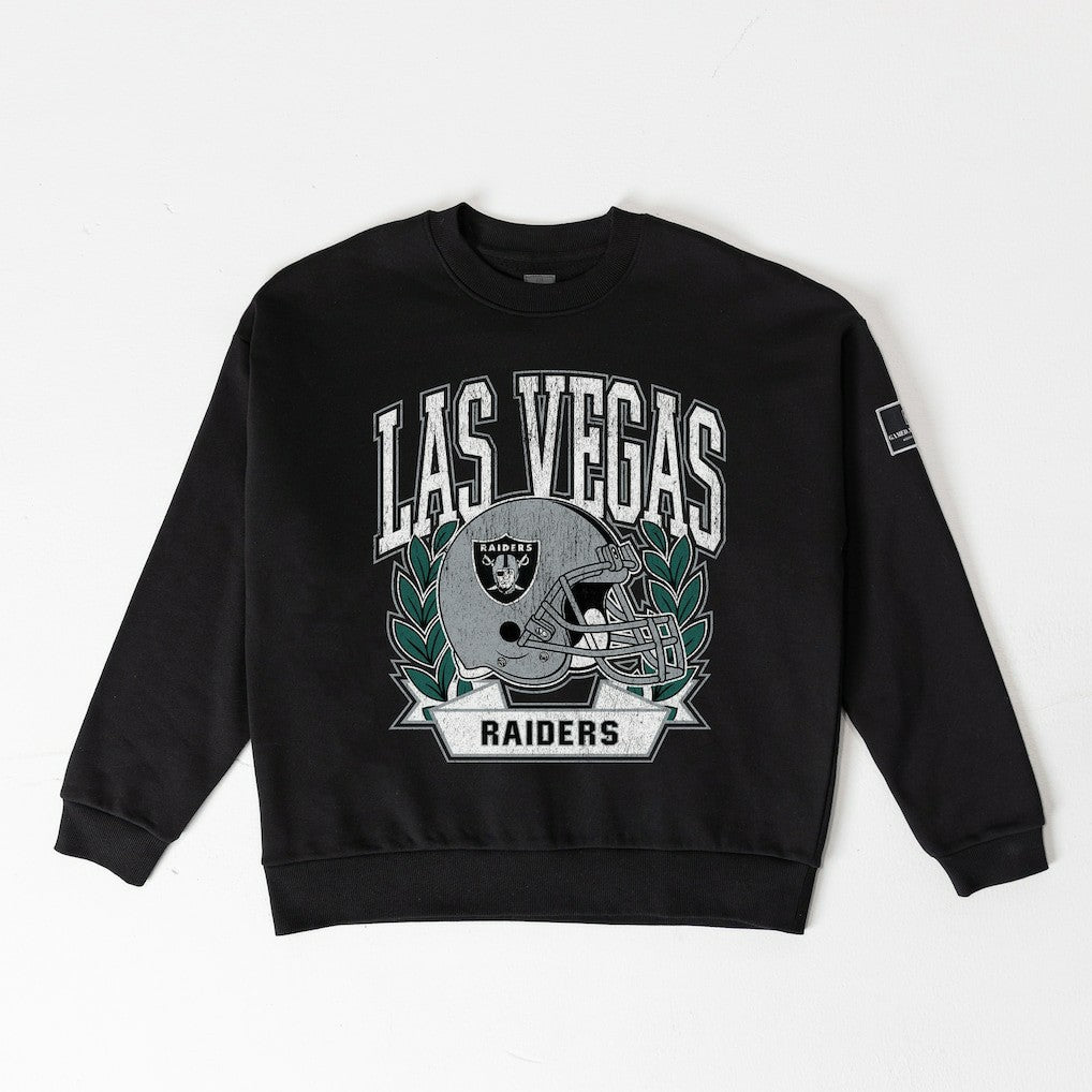 Gameday Couture Women's Oversized Victory Lane Black Label Premium Fleece Sweatshirt - Las Vegas Raiders Sweatshirts