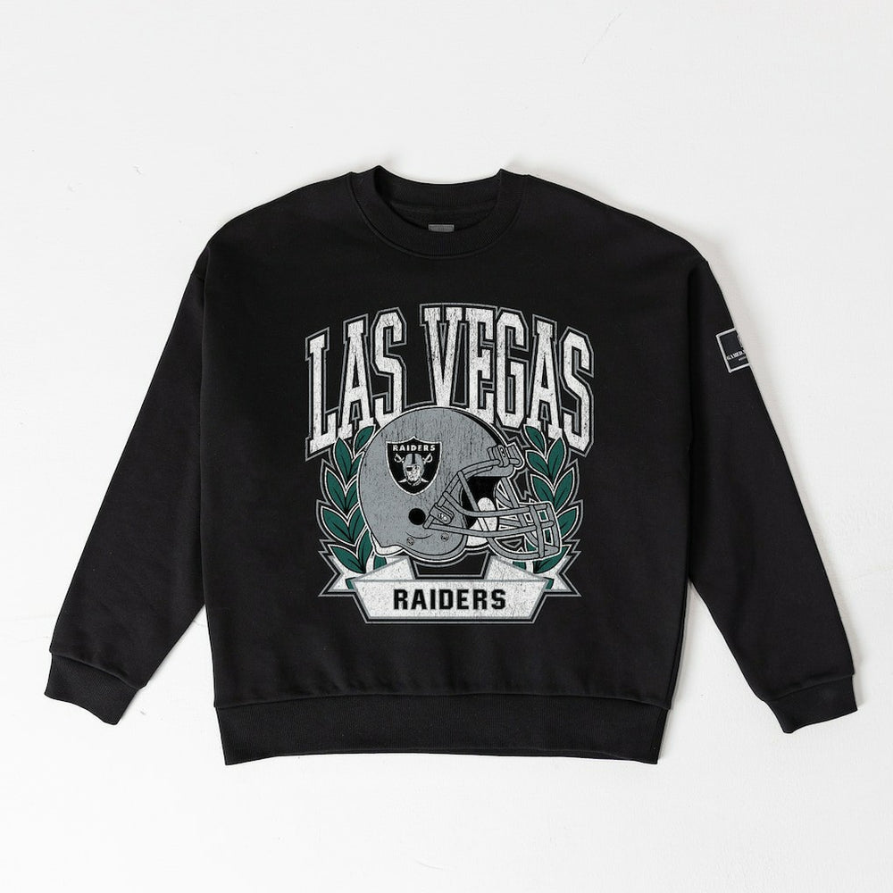 Gameday Couture Women's Oversized Victory Lane Black Label Premium Fleece Sweatshirt - Las Vegas Raiders Sweatshirts