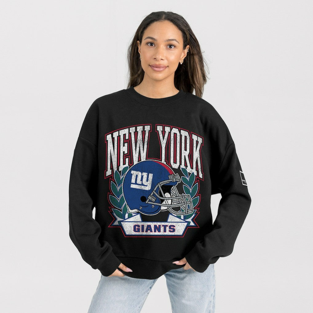 Gameday Couture Women's Oversized Victory Lane Black Label Premium Fleece Sweatshirt - New York Giants Sweatshirts