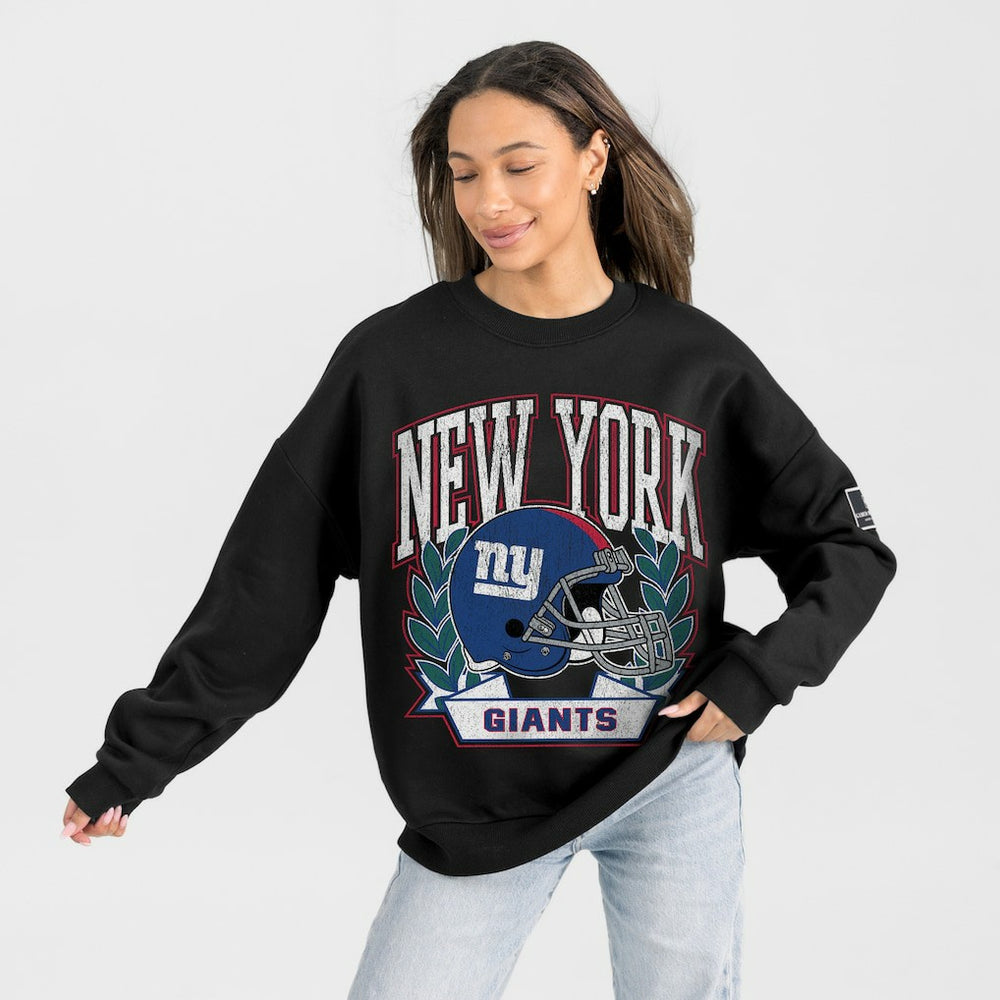 Gameday Couture Women's Oversized Victory Lane Black Label Premium Fleece Sweatshirt - New York Giants Sweatshirts