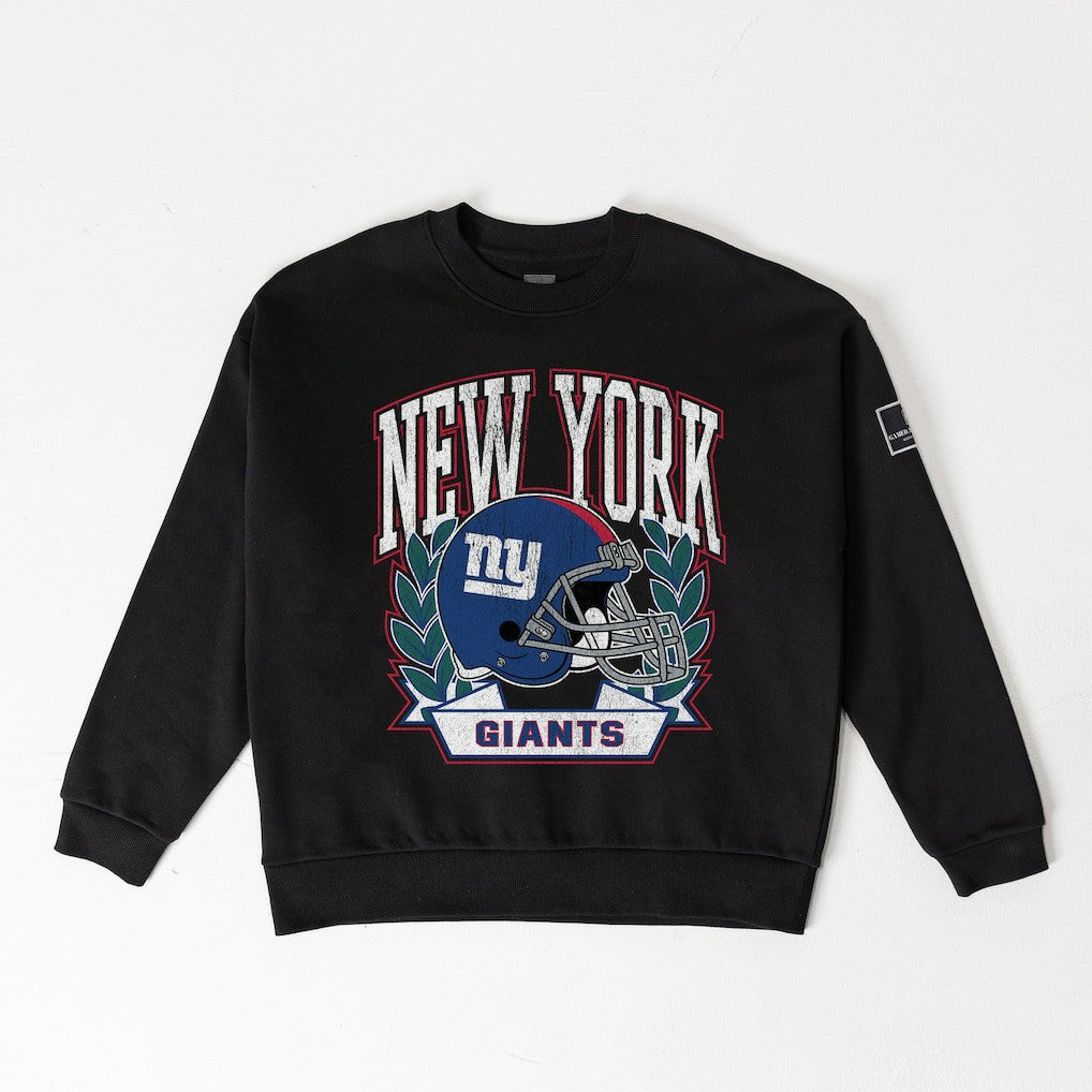 Gameday Couture Women's Oversized Victory Lane Black Label Premium Fleece Sweatshirt - New York Giants Sweatshirts