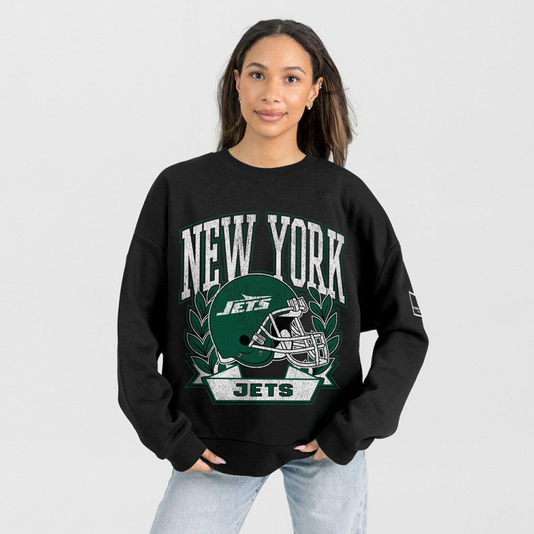 Gameday Couture Women's Oversized Victory Lane Black Label Premium Fleece Sweatshirt - New York Jets Sweatshirts