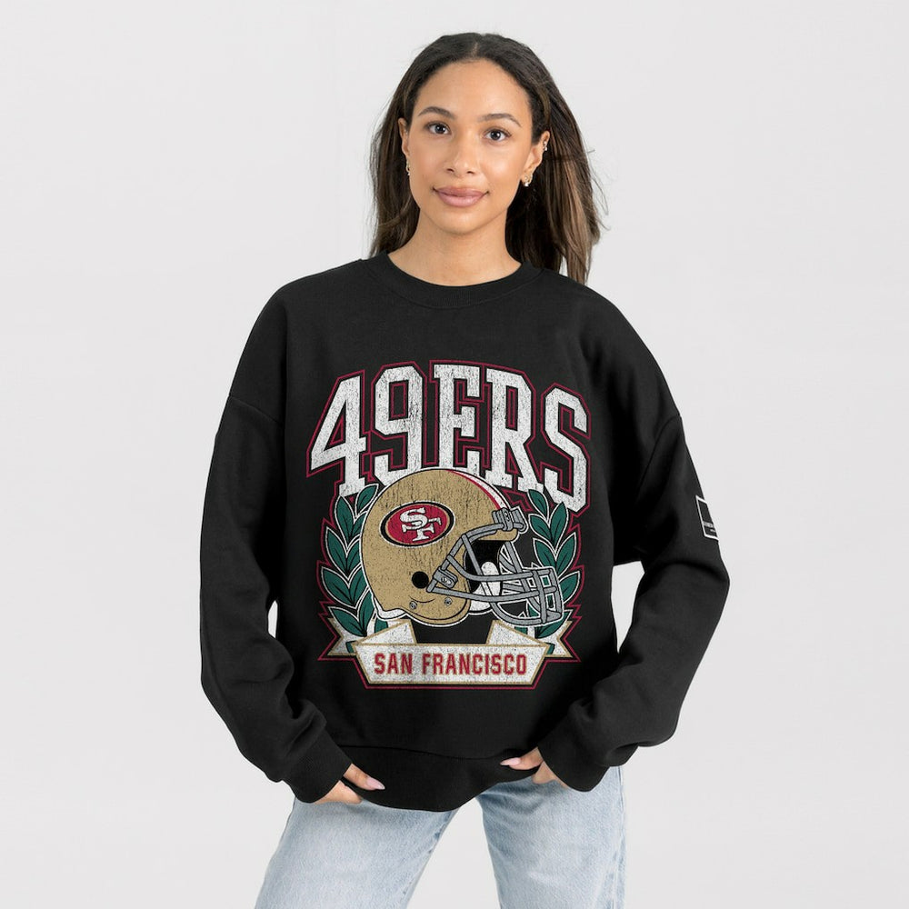 Gameday Couture Women's Oversized Victory Lane Black Label Premium Fleece Sweatshirt - San Francisco 49ers Sweatshirts