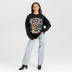 Gameday Couture Women's Oversized Victory Lane Black Label Premium Fleece Sweatshirt - San Francisco 49ers Sweatshirts