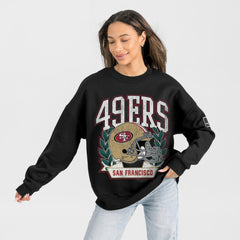 Gameday Couture Women's Oversized Victory Lane Black Label Premium Fleece Sweatshirt - San Francisco 49ers Sweatshirts