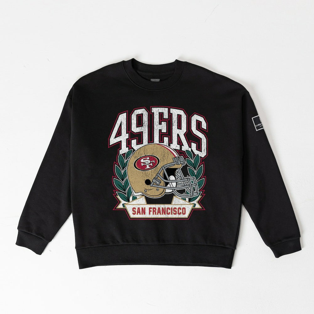 Gameday Couture Women's Oversized Victory Lane Black Label Premium Fleece Sweatshirt - San Francisco 49ers Sweatshirts