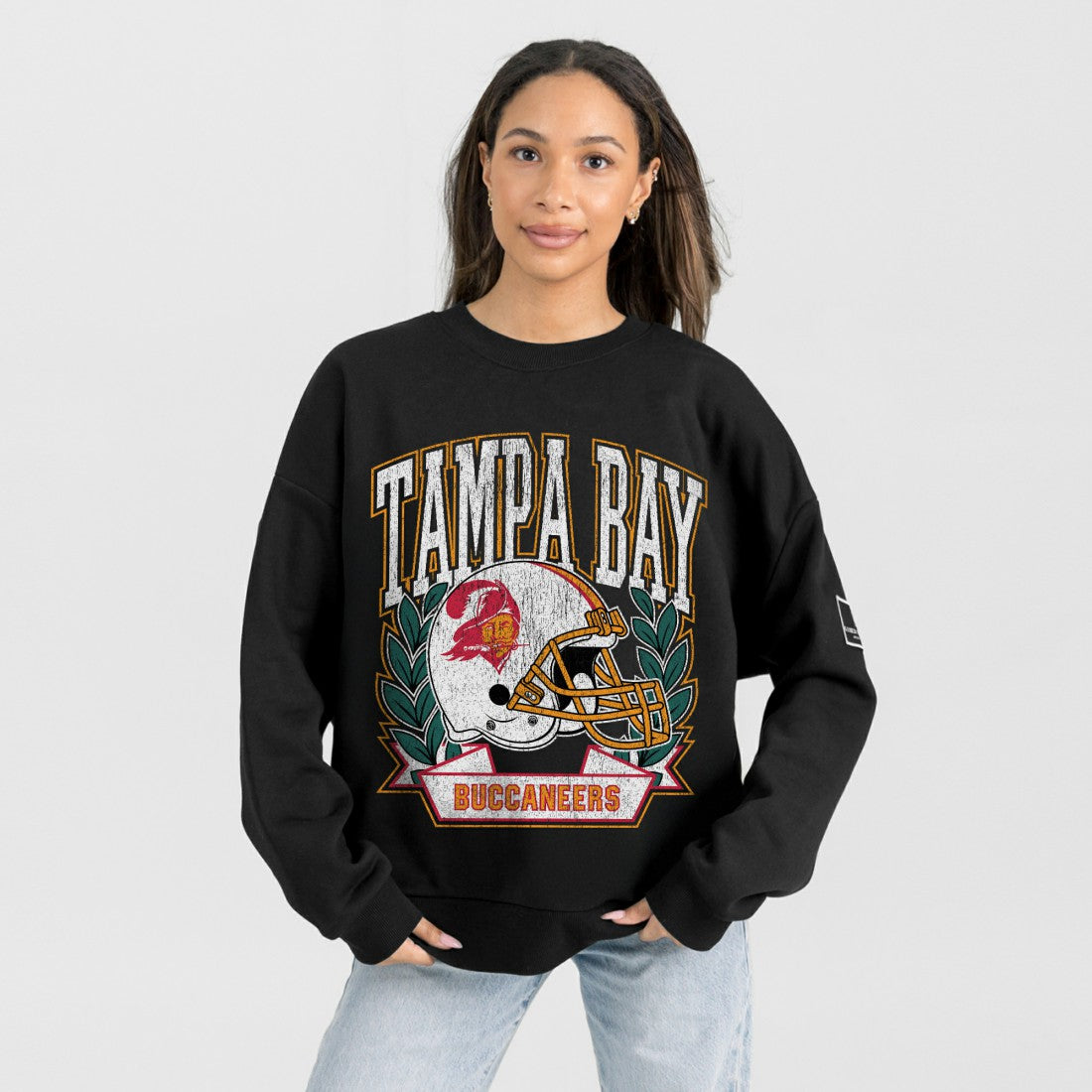 Gameday Couture Women's Oversized Victory Lane Black Label Premium Fleece Sweatshirt - Tampa Bay Buccaneers Sweatshirts