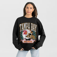 Gameday Couture Women's Oversized Victory Lane Black Label Premium Fleece Sweatshirt - Tampa Bay Buccaneers Sweatshirts