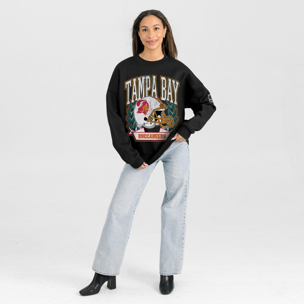Gameday Couture Women's Oversized Victory Lane Black Label Premium Fleece Sweatshirt - Tampa Bay Buccaneers Sweatshirts