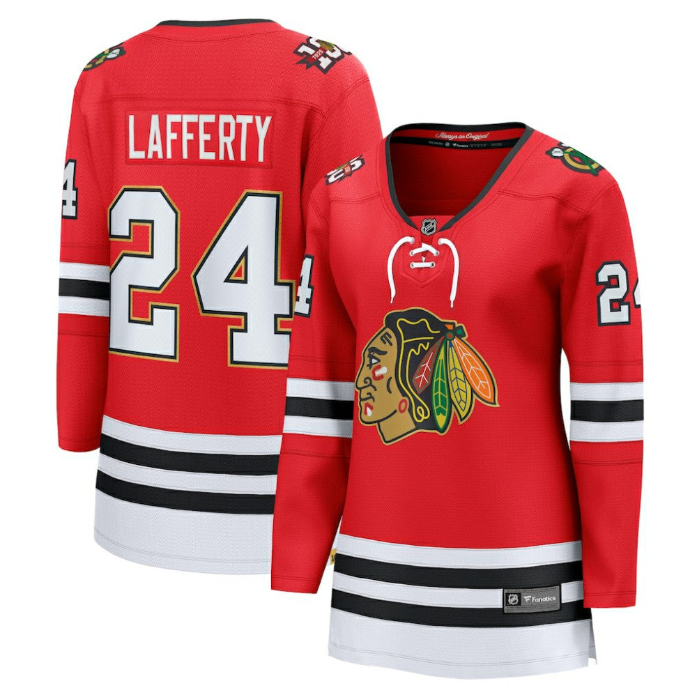 NHL Sam Lafferty Chicago Blackhawks Fanatics Women's Centennial Breakaway Player Jersey