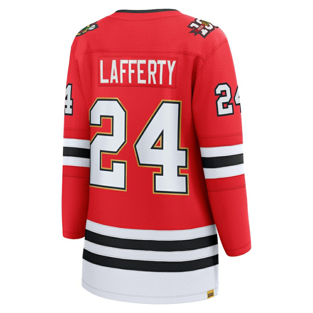 NHL Sam Lafferty Chicago Blackhawks Fanatics Women's Centennial Breakaway Player Jersey