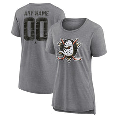 NHL Anaheim Ducks Women's Heritage Custom Tri-Blend T-Shirt