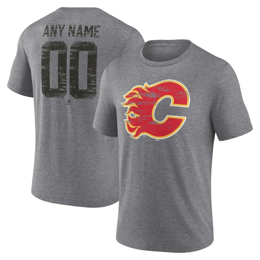 NHL Calgary Flames Heritage Custom Tri-Blend T-Shirt