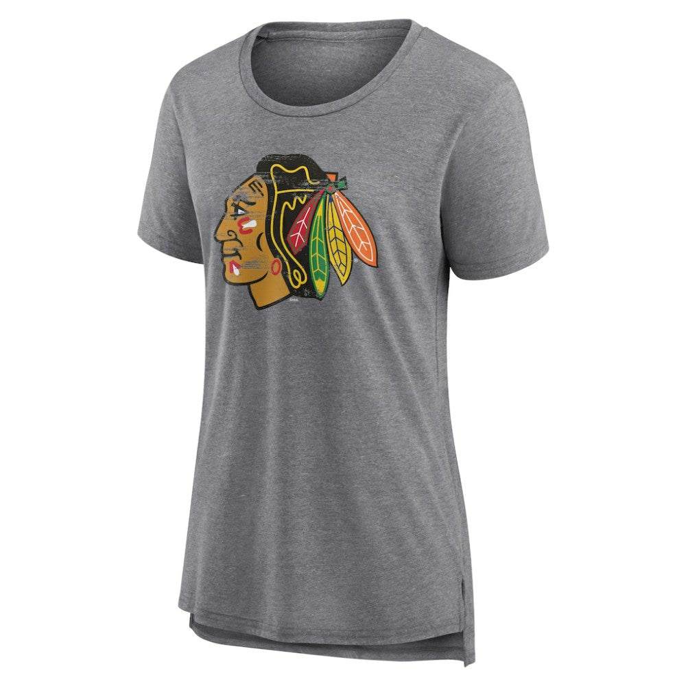 NHL Chicago Blackhawks Women's Heritage Custom Tri-Blend T-Shirt