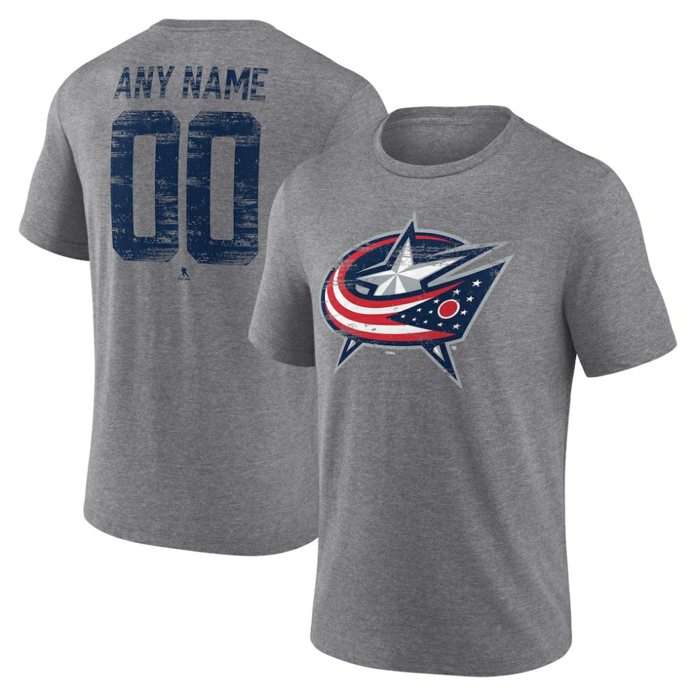NHL Columbus Blue Jackets Heritage Custom Tri-Blend T-Shirt