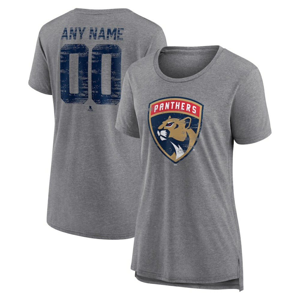 NHL Florida Panthers Women's Heritage Custom Tri-Blend T-Shirt