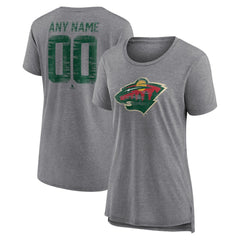 NHL Minnesota Wild Women's Heritage Custom Tri-Blend T-Shirt