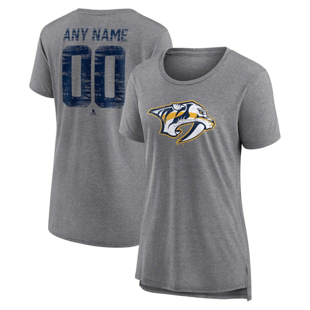 NHL Nashville Predators Women's Heritage Custom Tri-Blend T-Shirt