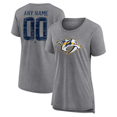 NHL Nashville Predators Women's Heritage Custom Tri-Blend T-Shirt