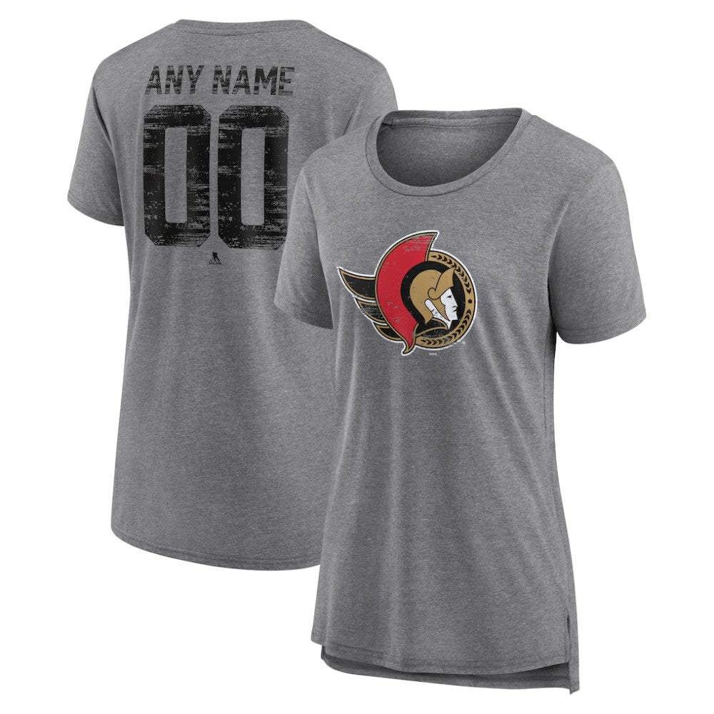 NHL Ottawa Senators Women's Heritage Custom Tri-Blend T-Shirt