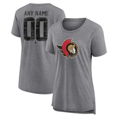 NHL Ottawa Senators Women's Heritage Custom Tri-Blend T-Shirt