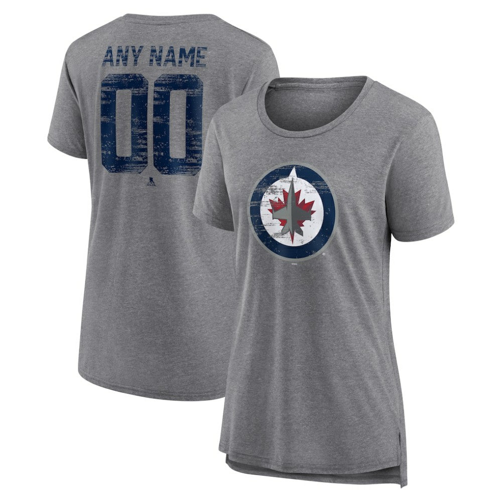 NHL Winnipeg Jets Women's Heritage Custom Tri-Blend T-Shirt