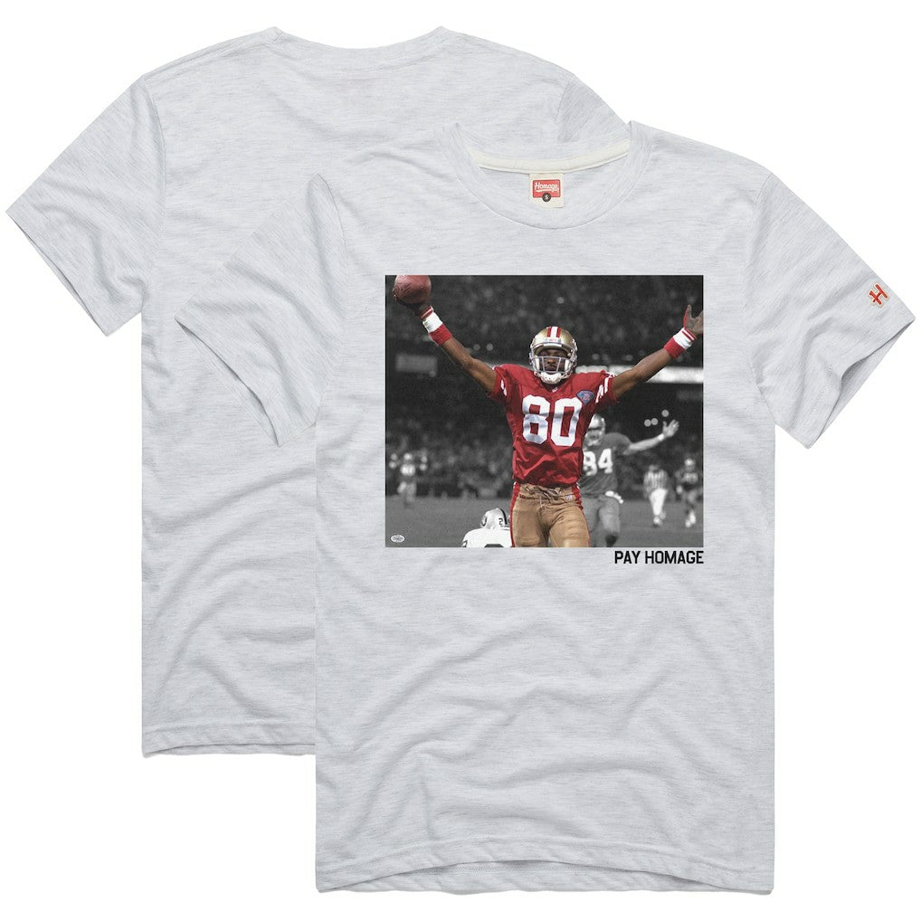 Jerry Rice  Homage Unisex Pay Homage Tri-Blend T-Shirt - San Francisco 49ers T-shirts