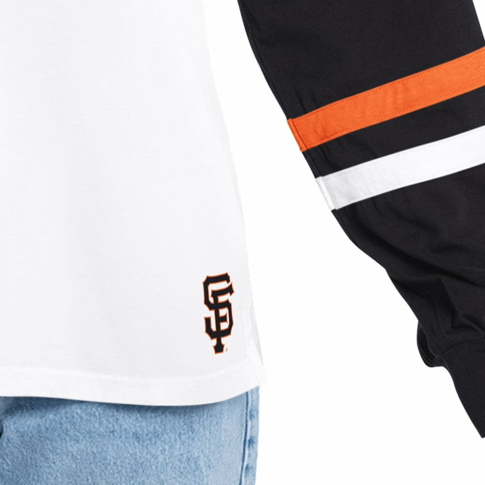 White/Black San Francisco Giants G-III 4Her by Carl Banks Women's Key Player Oversized Hooded Long Sleeve T-Shirt
