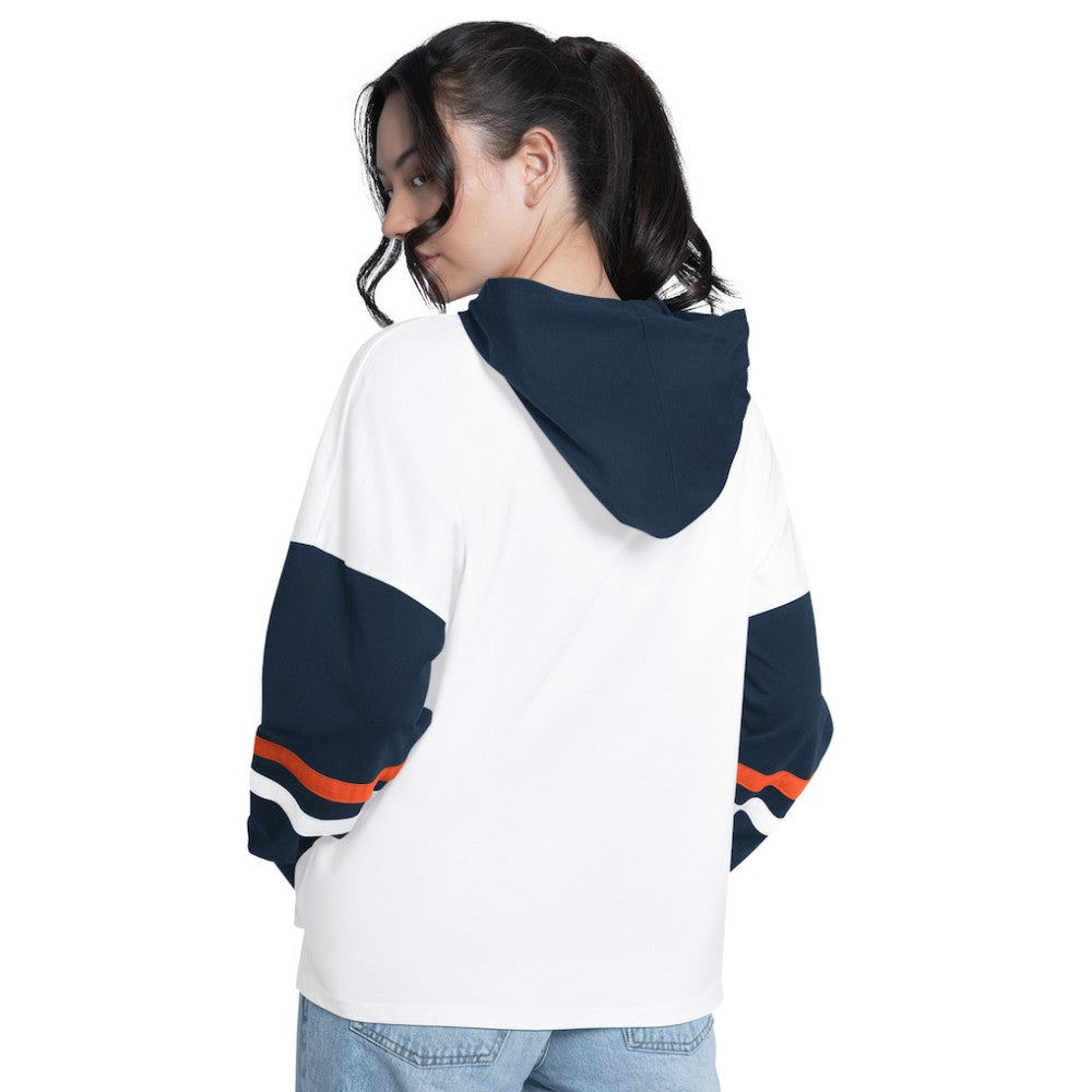 White/Navy Houston Astros G-III 4Her by Carl Banks Women's Key Player Oversized Hooded Long Sleeve T-Shirt