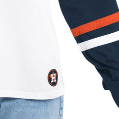 White/Navy Houston Astros G-III 4Her by Carl Banks Women's Key Player Oversized Hooded Long Sleeve T-Shirt