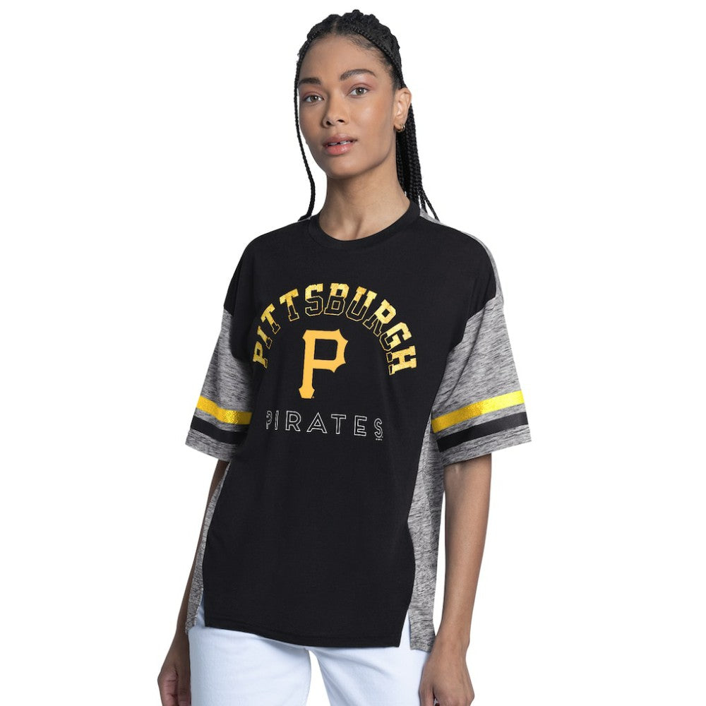 Black Pittsburgh Pirates G-III 4Her by Carl Banks Women's Off-Season Oversized Top