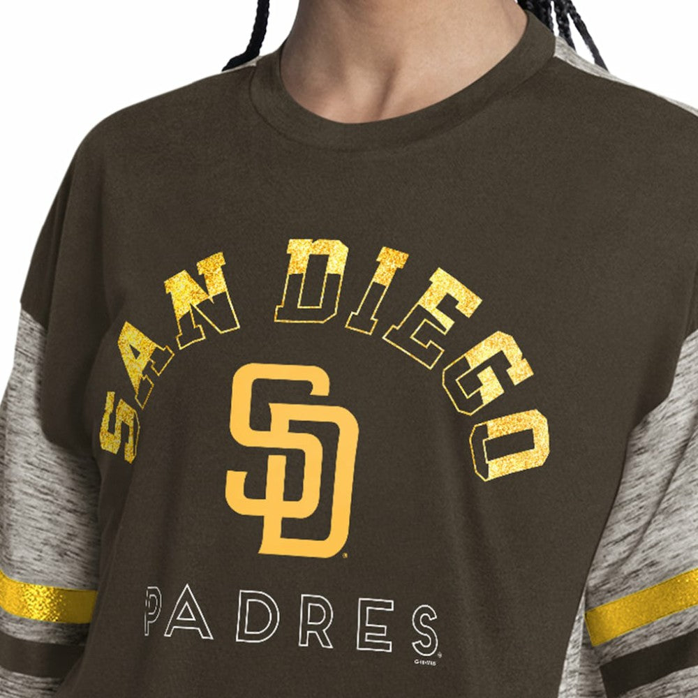 Brown San Diego Padres G-III 4Her by Carl Banks Women's Off-Season Oversized Top