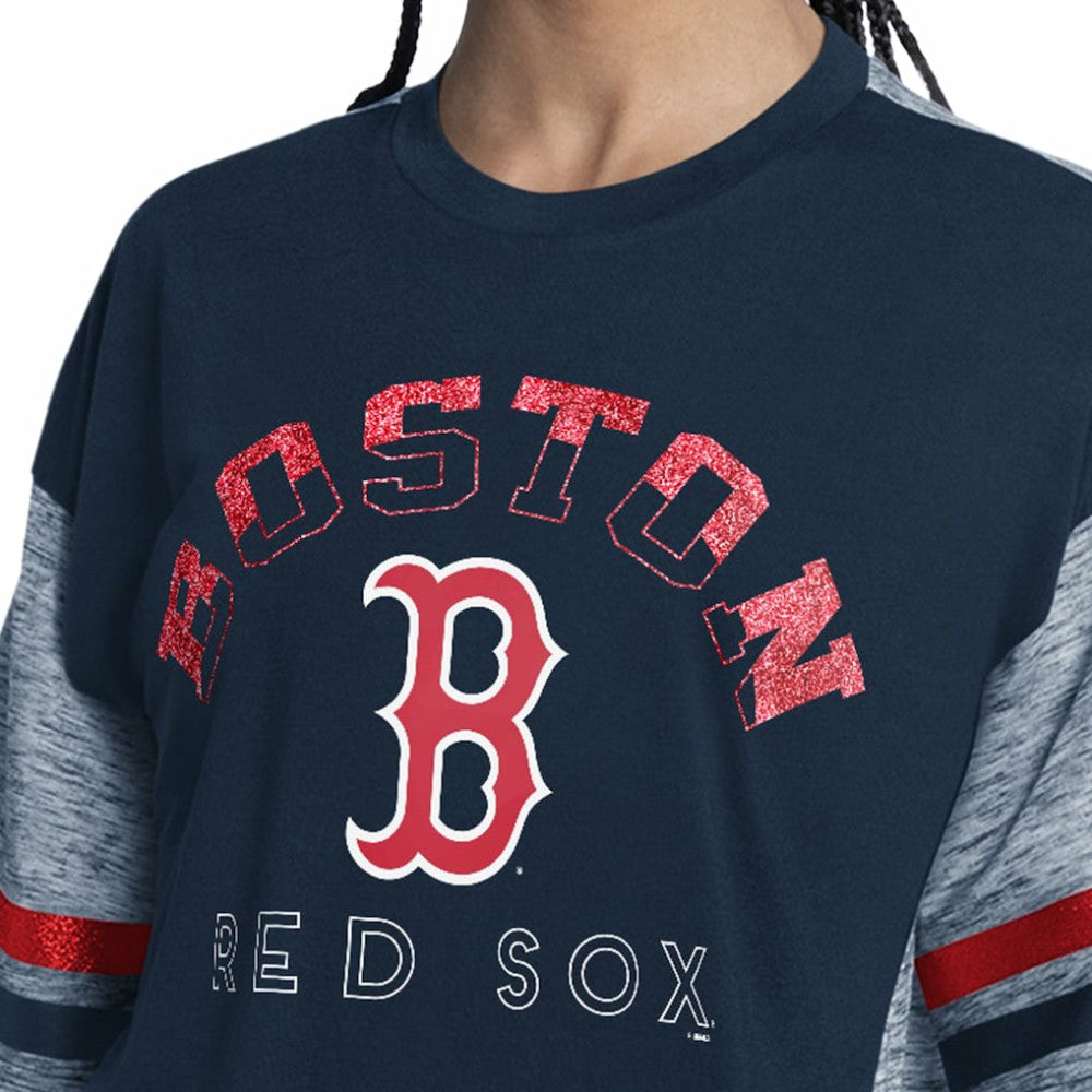 Navy Boston Red Sox G-III 4Her by Carl Banks Women's Off-Season Oversized Top