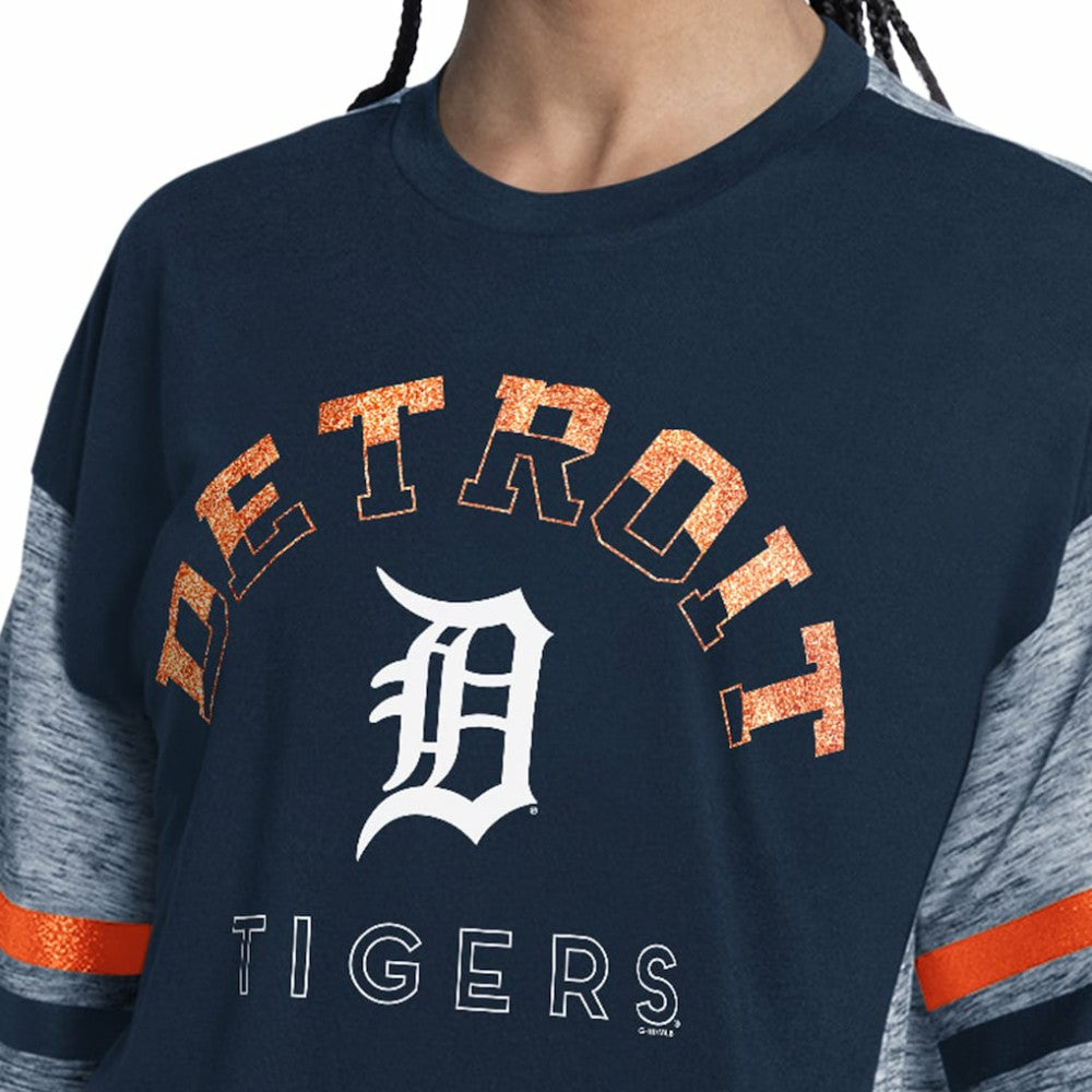 Navy Detroit Tigers G-III 4Her by Carl Banks Women's Off-Season Oversized Top