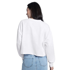 White New York Mets G-III 4Her by Carl Banks Women's Bleachers Cropped Pullover Sweatshirt